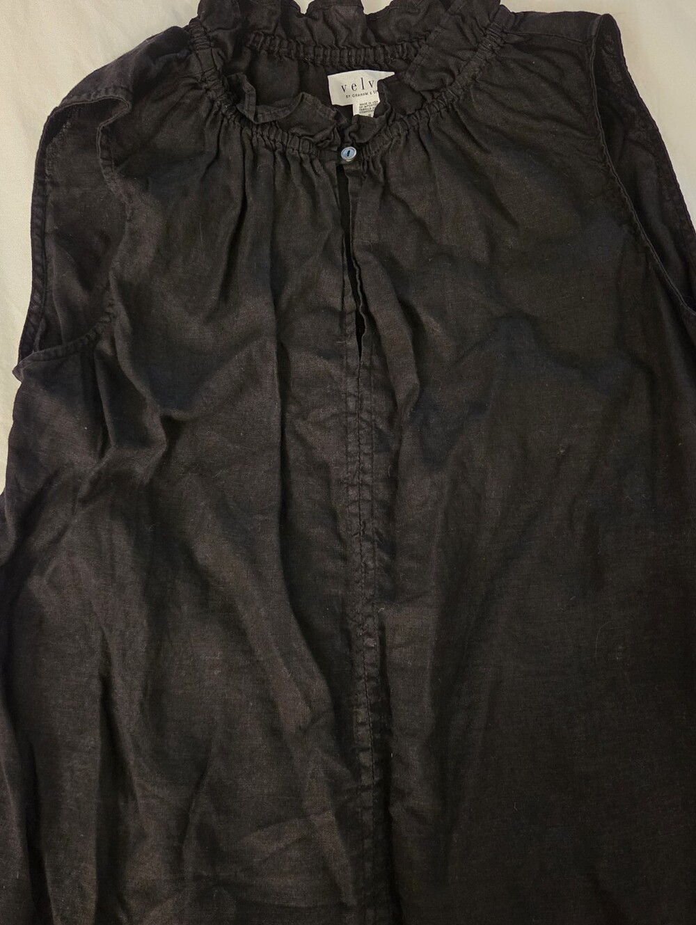 Velvet by Graham & Spencer Black Linen Tank - Picture 2 of 2